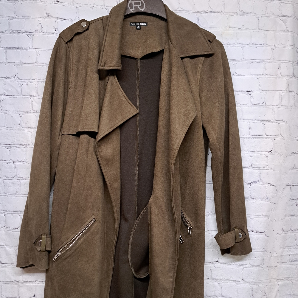 Brown Suede Trench Coat